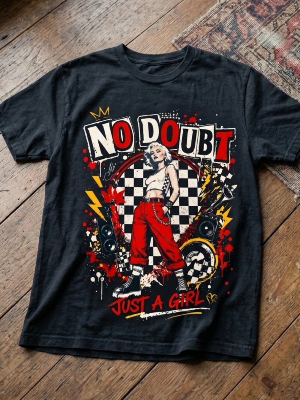 Vintage No Doubt Just A Girl Graphic Tee Gwen Stefani Y2K Punk Shirt